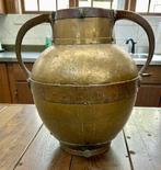 Antieke Franse Art Nouveau melkbus geel en rood koper # 9650, Ophalen, Koper