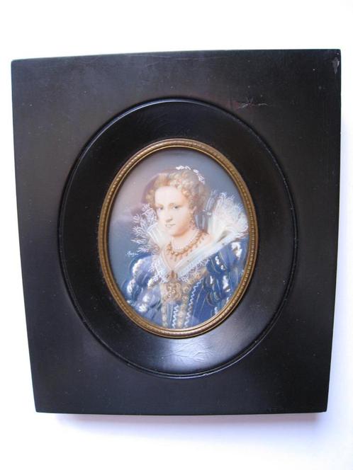 MINIATUUR HAND GESCHILDERD JACQUELINE de CAESTRE ;  60 ,-, Antiek en Kunst, Kunst | Schilderijen | Klassiek, Verzenden