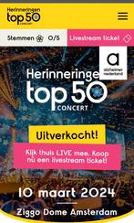 Te koop 1 kaartje top 50 herinneringen concert, Tickets en Kaartjes, Evenementen en Festivals