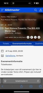 MORGEN: Te koop ticket Post Malone Big Ass World Tour, Eén persoon, September