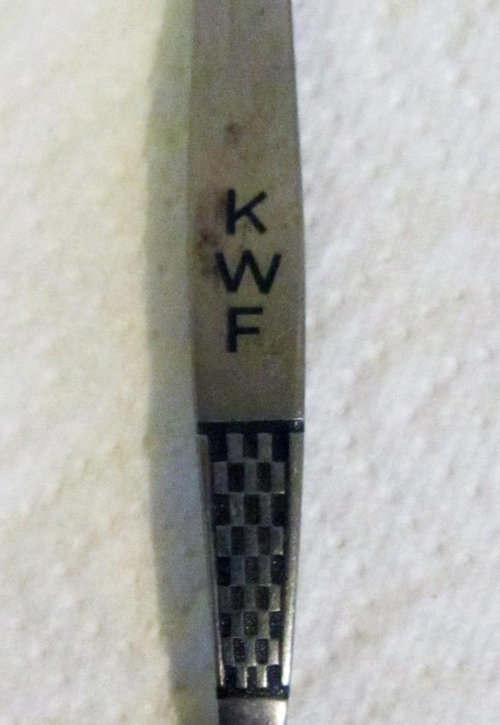 Theelepeltje nr 5 KWF Goede doelen, Verzamelen, Porselein, Kristal en Bestek, Zo goed als nieuw, Bestek, Metaal, Ophalen of Verzenden