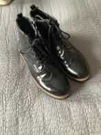 Lak laarsjes met veter en rits, Zwart, Lage of Enkellaarzen, Ophalen of Verzenden, Zo goed als nieuw