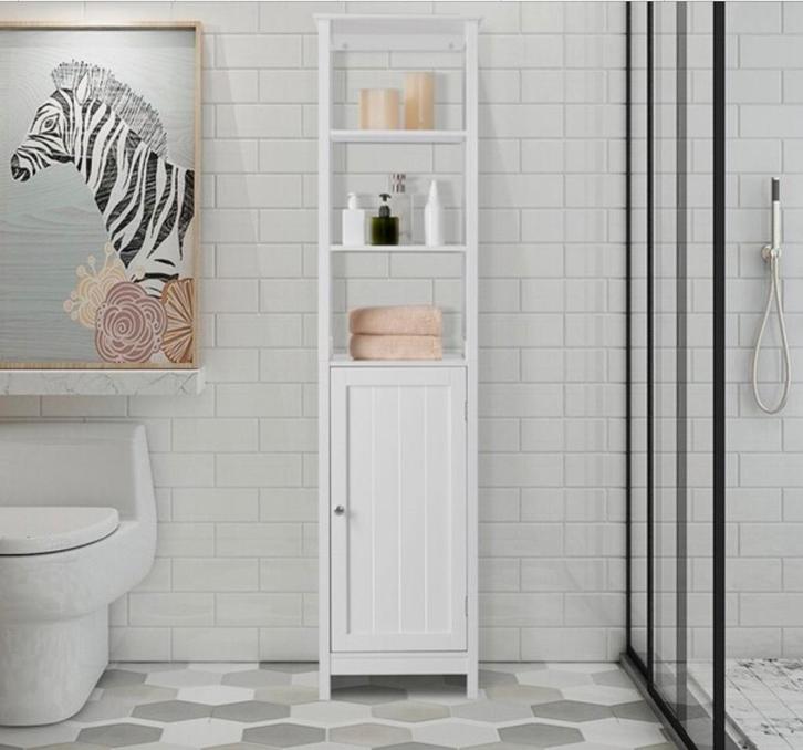 YAHEETECH 614240 WITTE BADKAMERKAST 160 CM SPLINTERNIEUW !!!, Huis en Inrichting, Kasten | Vitrinekasten, Nieuw, 150 tot 200 cm
