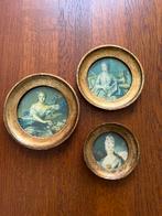 Mooie ronde schilderijtjes messingkleur, Antiek en Kunst, Kunst | Schilderijen | Klassiek, Ophalen of Verzenden