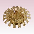 Italiaans design plafondlamp Stilkronen 70's verguld kristal, Huis en Inrichting, Lampen | Kroonluchters, Ophalen of Verzenden