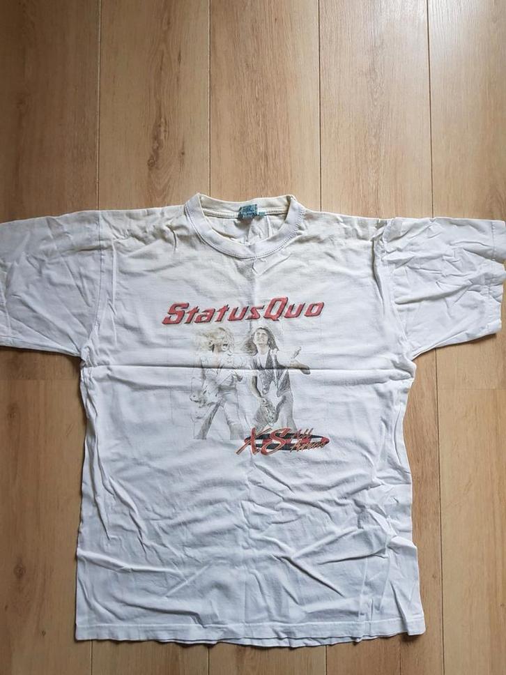 Status Quo shirt band vintage tour rock hardrock pop Rossi, Kleding | Heren, T-shirts, Gedragen, Maat 52/54 (L), Wit, Ophalen of Verzenden