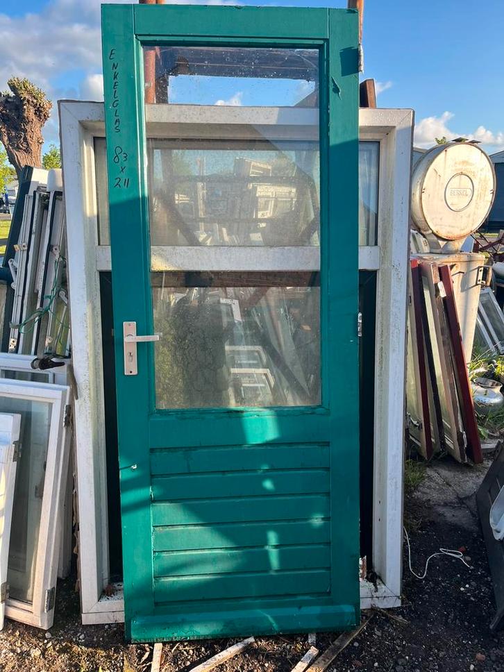 Voordeur. Achterdeur. Achterdeur. Stapeldorpeldeur . 95 X, Doe-het-zelf en Verbouw, Deuren en Horren, Zo goed als nieuw, Glas