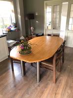 Eettafel ovaal uitschuifbaar. 150cm of 200cm, Huis en Inrichting, Tafels | Eettafels, Ophalen, Gebruikt, 100 tot 150 cm, Vijf personen of meer