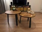 Set van 2 Bijzettafels, Gebruikt, Rond, Metaal, Minder dan 50 cm