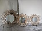Xenos Bamboe/Rotan spiegels, Huis en Inrichting, Ophalen, Rond, Zo goed als nieuw, Minder dan 100 cm