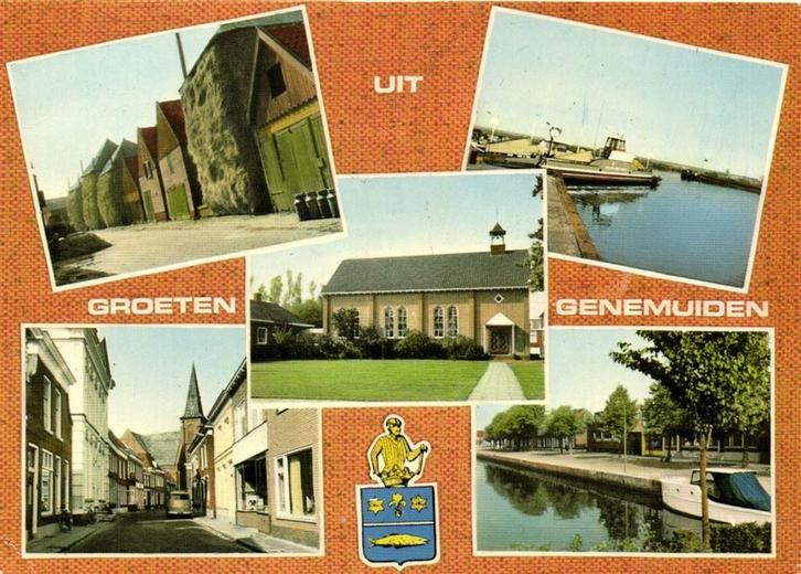 Groeten uit Genemuiden - 5 afb + wapen - 1980 gelopen, Verzamelen, Ansichtkaarten | Nederland, Ongelopen, Noord-Brabant, Voor 1920