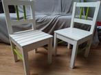 2 Kleuterstoeltjes Hout, Wit/Limegroen, Ophalen, Gebruikt, Overige typen