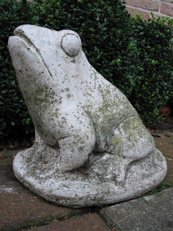 tuinbeeld kikker, Tuin en Terras, Tuinbeelden, Gebruikt, Dierenbeeld, Beton, Ophalen
