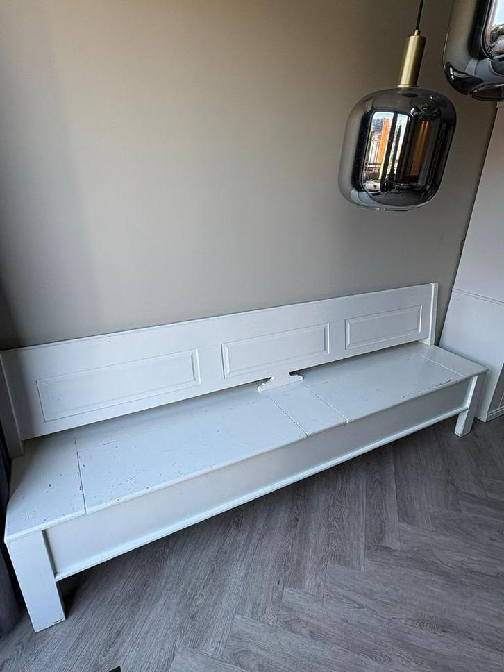 Prachtig houten bankje (klepbank), Huis en Inrichting, Banken | Bankstellen, Zo goed als nieuw, Vierpersoons of meer, Minder dan 150 cm