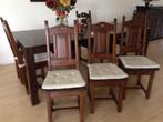 🪑6 Massief Donker Eiken EETKAMER STOELEN., Ophalen, Bruin, Zo goed als nieuw, Klassiek koloniaal