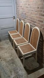 Houten stoelen met webbing, Huis en Inrichting, Stoelen, Ophalen, Gebruikt, Bruin