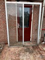 Aluminium schuifpui met deur 2x in, Ophalen, Gebruikt, 225 cm of meer, Aluminium