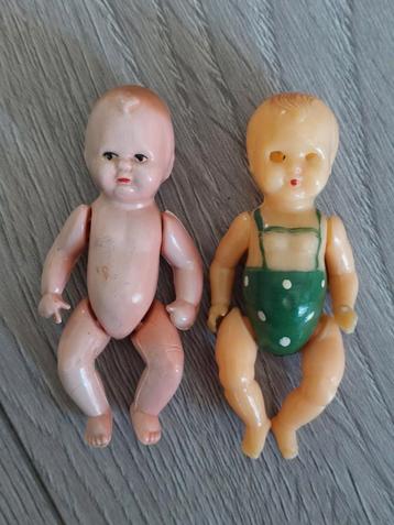 Jaren 40, 50 poppenhuis baby's Edi Germany slaapogen 7 cm beschikbaar voor biedingen