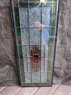 ruit - glas in lood 26x62 cm. Dubbelglas, lood binnenin, Doe-het-zelf en Verbouw, Glas en Ramen, Ophalen, Gevelraam of Ruit, Gebruikt