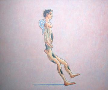 Arie van Geest.1948."Fallen Angel".Prachtig schilderij! beschikbaar voor biedingen