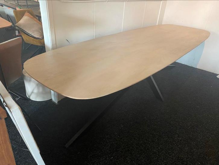 Vergadertafel deens blank eiken 300x100 matrixpoot, Huis en Inrichting, Bureaus, Nieuw, Ophalen