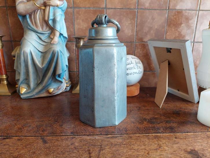 Tinnen waterkruik / Kruik / 23,5 centimeter / Achtkantig, Antiek en Kunst, Antiek | Tin, Ophalen of Verzenden