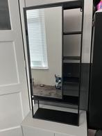 Wandrek met spiegel zwart staal, Huis en Inrichting, Ophalen, Minder dan 50 cm, Zo goed als nieuw, Minder dan 100 cm