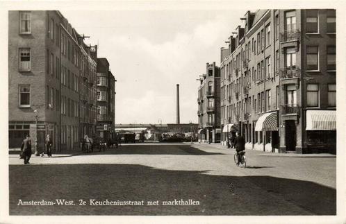 Amsterdam-West. 2e Keucheniusstraat met markthallen - ongelo, Verzamelen, Ansichtkaarten | Nederland, Ongelopen, Noord-Holland