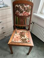 Antieke Stoel met Bloemmotief, Huis en Inrichting, Ophalen, Gebruikt, Bruin, Eén