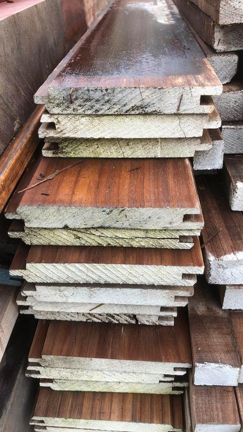 Ayous gevelbekleding channelsiding sale, Tuin en Terras, Palen, Balken en Planken, Nieuw, Planken, 250 cm of meer, Hardhout, Ophalen of Verzenden