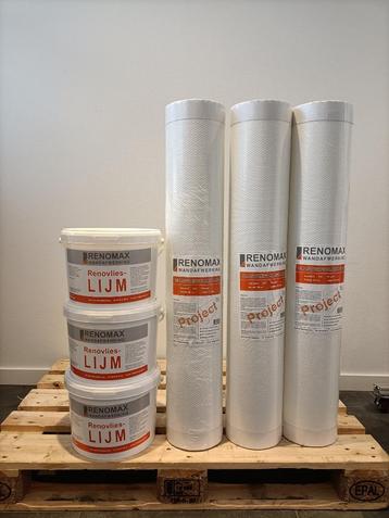 Renovatievlies 150m2 glasweefselbehang RUIT+ 30kg lijm  beschikbaar voor biedingen