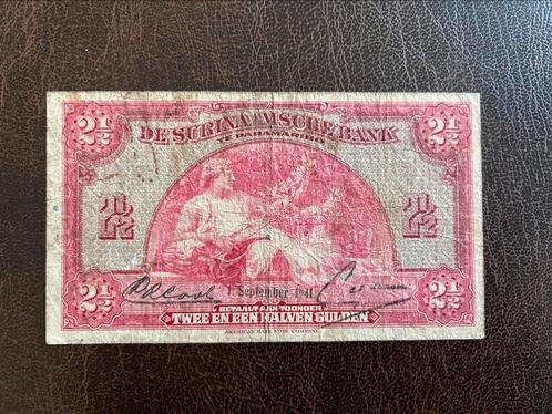 Suriname schaarse 2,5 gulden 1941, Postzegels en Munten, Bankbiljetten | Nederland, Los biljet, 2½ gulden, Ophalen of Verzenden