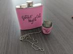 Roze heupfles Girls Night Out met shotglas, Ophalen of Verzenden, Nieuw, Overige typen, Carnaval