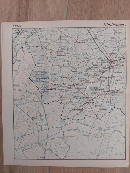 32 Eindhoven Valkenswaard Hilvarenbeek Oirschot litho 1885, Antiek en Kunst, Kunst | Litho's en Zeefdrukken, Ophalen of Verzenden