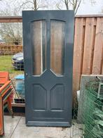 Hardhouten voordeur, Doe-het-zelf en Verbouw, Deuren en Horren, Gebruikt, Ophalen of Verzenden, 200 tot 215 cm, Glas