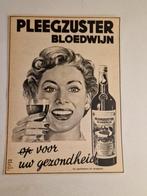 Oude Pleegzuster Bloedwijn Reclame Papieren Advertenties, Ophalen of Verzenden