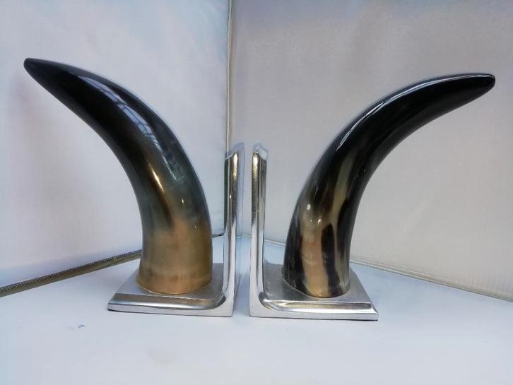 Eichholtz boekensteunen met hoorns, Huis en Inrichting, Woonaccessoires | Wandplanken en Boekenplanken, Gebruikt, Ophalen of Verzenden