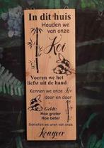 Steigerhouten tekstbord koikarper, Dieren en Toebehoren, Vissen | Vijvervissen, Karper of Koi