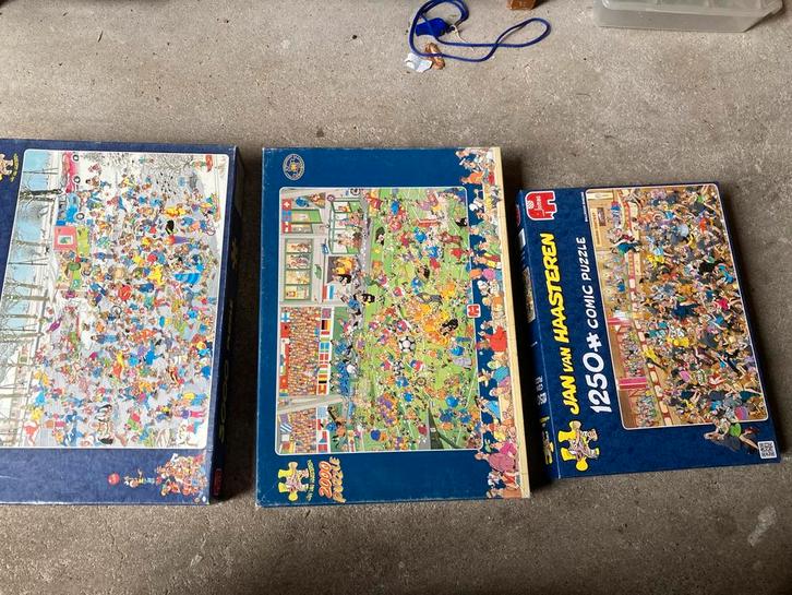 3x Jan van Haasteren puzzels, ook los te koop, Hobby en Vrije tijd, Denksport en Puzzels, Gebruikt, Legpuzzel, Meer dan 1500 stukjes