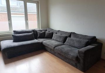 Ribstof Hoekbank Antraciet beschikbaar voor biedingen