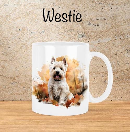 West Highland White Terriër Herfstmok, Huis en Inrichting, Keuken | Servies, Nieuw, Kop(pen) en/of Schotel(s), Overige stijlen