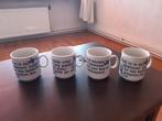 Set van 4 leuke mokken met verschillende spreuken., Huis en Inrichting, Keuken | Servies, Ophalen of Verzenden, Zo goed als nieuw
