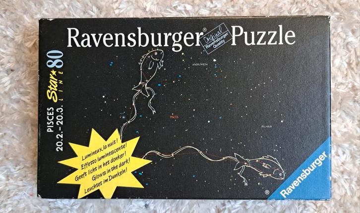 Ravensburger Star Line 80 Pisces Puzzel - Glow in the Dark, Hobby en Vrije tijd, Denksport en Puzzels, Zo goed als nieuw, Legpuzzel
