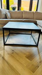 Eiken salontafel met stalen frame, Huis en Inrichting, Ophalen, Gebruikt, 100 tot 150 cm, 50 tot 100 cm