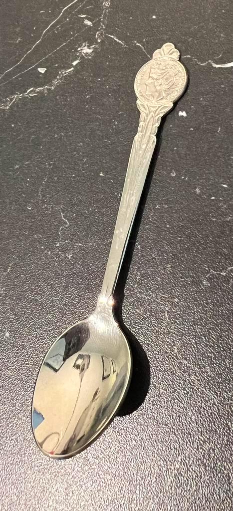 theelepel KWF munt Nederlandse 10 cent dubbeltje 1903, Antiek en Kunst, Antiek | Bestek, Ophalen of Verzenden