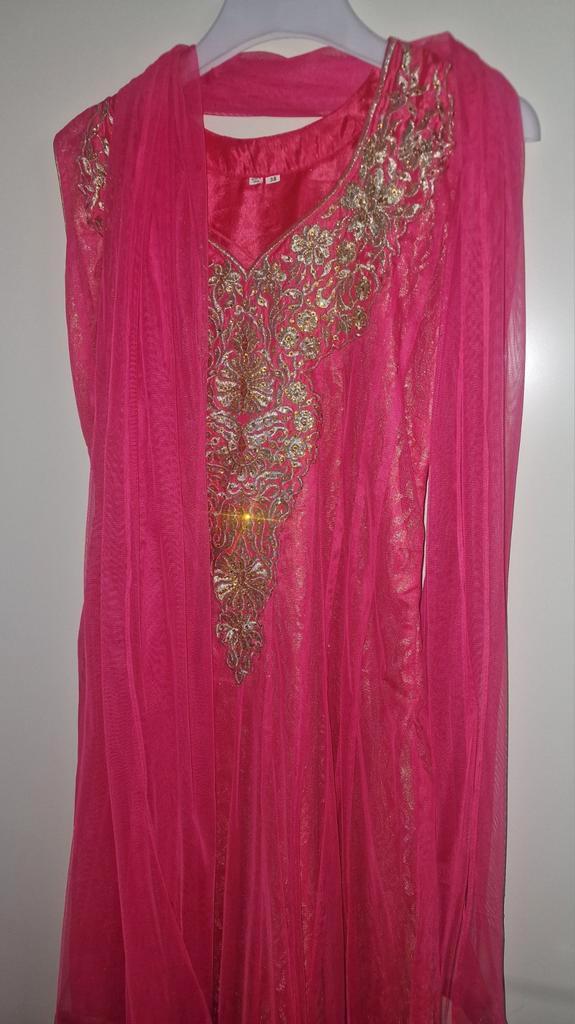 Prachtige Indiase Jurk, Kleding | Dames, Jurken, Nieuw, Maat 36 (S), Roze, Knielengte, Ophalen of Verzenden