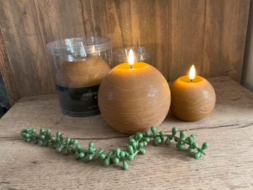 SUPER PRIJS set van 4 Countryfield led bolkaarsen amber beschikbaar voor biedingen