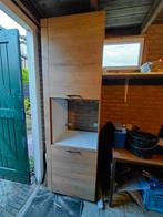 Hoge keukenkast houtlook oven, Huis en Inrichting, Keuken | Keukenelementen, Ophalen, Zo goed als nieuw, 50 tot 75 cm, 50 tot 100 cm