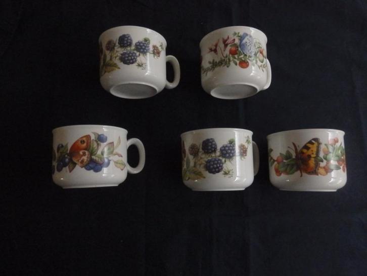 5x kopje Marjolein Bastin Libelle servies J&G Meakin, Huis en Inrichting, Keuken | Servies, Gebruikt, Kop(pen) en/of Schotel(s)