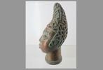 Oud bronzen Benin buste Iyoba Idia (250927-01), Ophalen of Verzenden